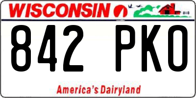 WI license plate 842PKO