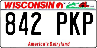 WI license plate 842PKP