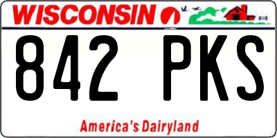 WI license plate 842PKS