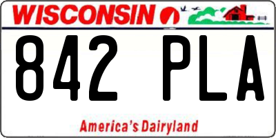 WI license plate 842PLA