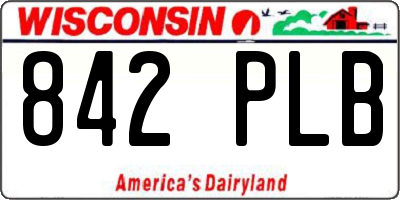 WI license plate 842PLB