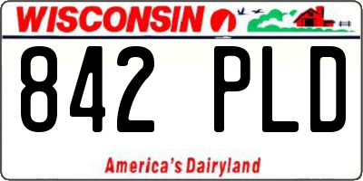 WI license plate 842PLD