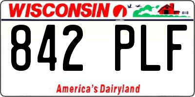 WI license plate 842PLF