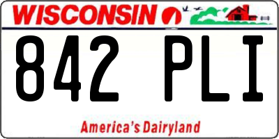 WI license plate 842PLI