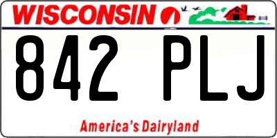 WI license plate 842PLJ