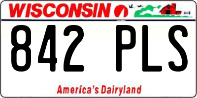 WI license plate 842PLS