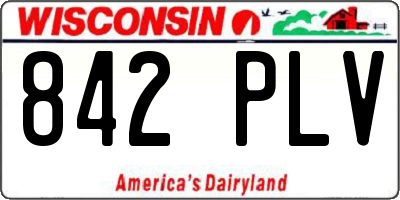 WI license plate 842PLV