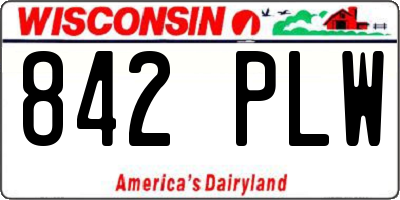 WI license plate 842PLW