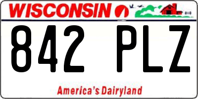 WI license plate 842PLZ