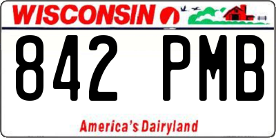 WI license plate 842PMB