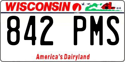 WI license plate 842PMS
