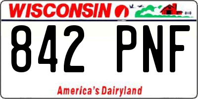 WI license plate 842PNF