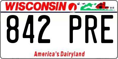 WI license plate 842PRE