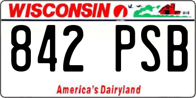 WI license plate 842PSB