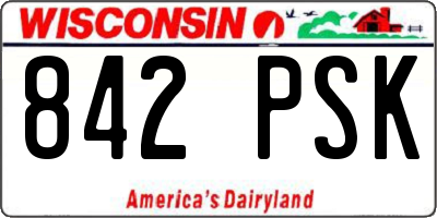 WI license plate 842PSK