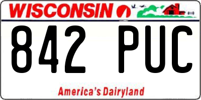 WI license plate 842PUC