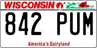 WI license plate 842PUM