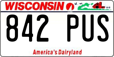 WI license plate 842PUS