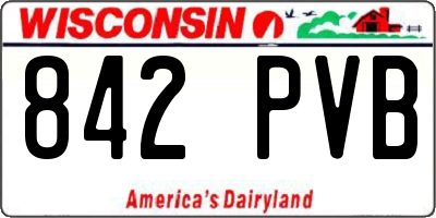 WI license plate 842PVB
