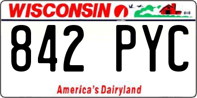 WI license plate 842PYC