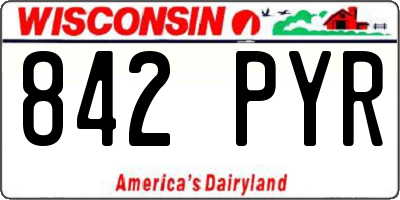 WI license plate 842PYR
