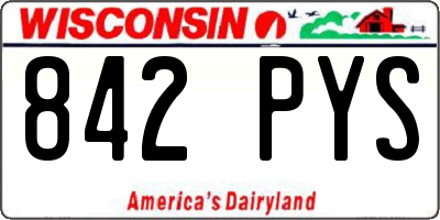 WI license plate 842PYS