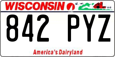 WI license plate 842PYZ