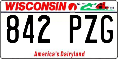WI license plate 842PZG