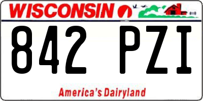 WI license plate 842PZI