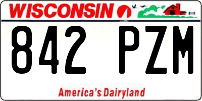 WI license plate 842PZM