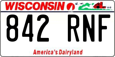 WI license plate 842RNF