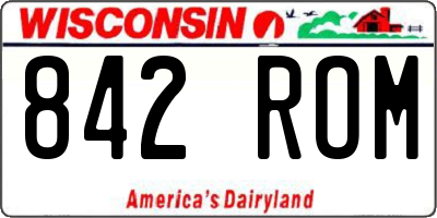 WI license plate 842ROM