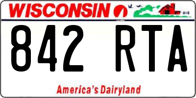 WI license plate 842RTA