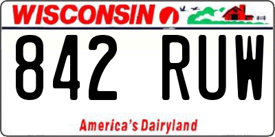 WI license plate 842RUW