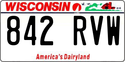WI license plate 842RVW