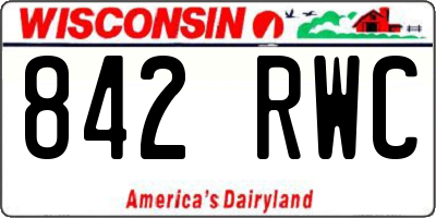 WI license plate 842RWC