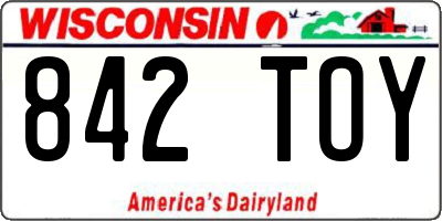 WI license plate 842TOY