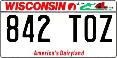 WI license plate 842TOZ