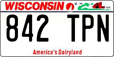 WI license plate 842TPN