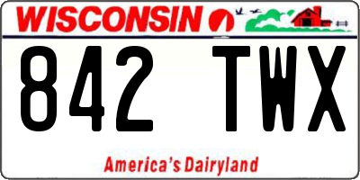 WI license plate 842TWX