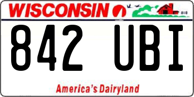 WI license plate 842UBI
