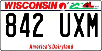 WI license plate 842UXM