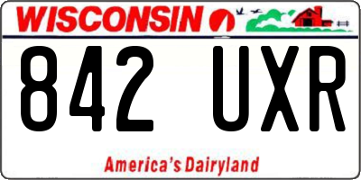 WI license plate 842UXR