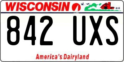 WI license plate 842UXS
