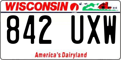 WI license plate 842UXW
