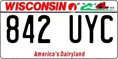 WI license plate 842UYC
