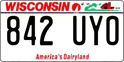WI license plate 842UYO