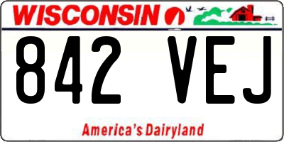 WI license plate 842VEJ