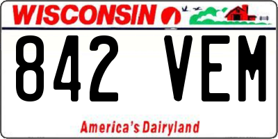 WI license plate 842VEM