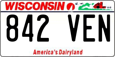 WI license plate 842VEN